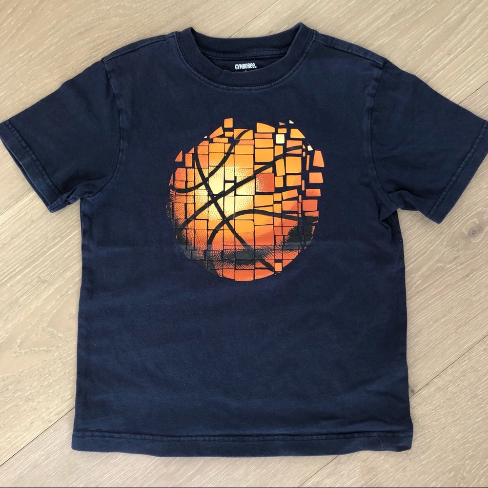 ⭐️Gymboree⭐️Tee T-Shirt Blue Basketball Shirt Short Sleeve Top Kids Youth sz 8